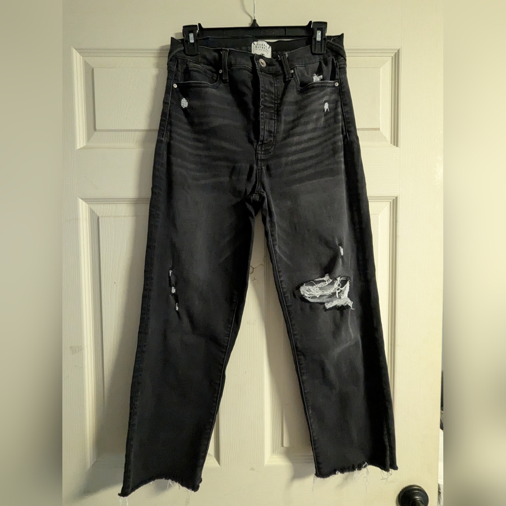 Serra Retreat Joie Rucker Stretch Denim Jeans Distressed Charcoal Cropped High